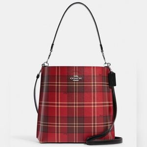 Coach Mollie Bucket Bag with Tartan Plaid Print